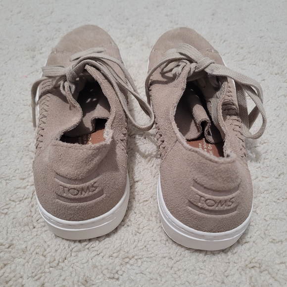 Toms Tan Sneakers Suede Low-Top Casual Size 6.5 - Picture 4 of 8